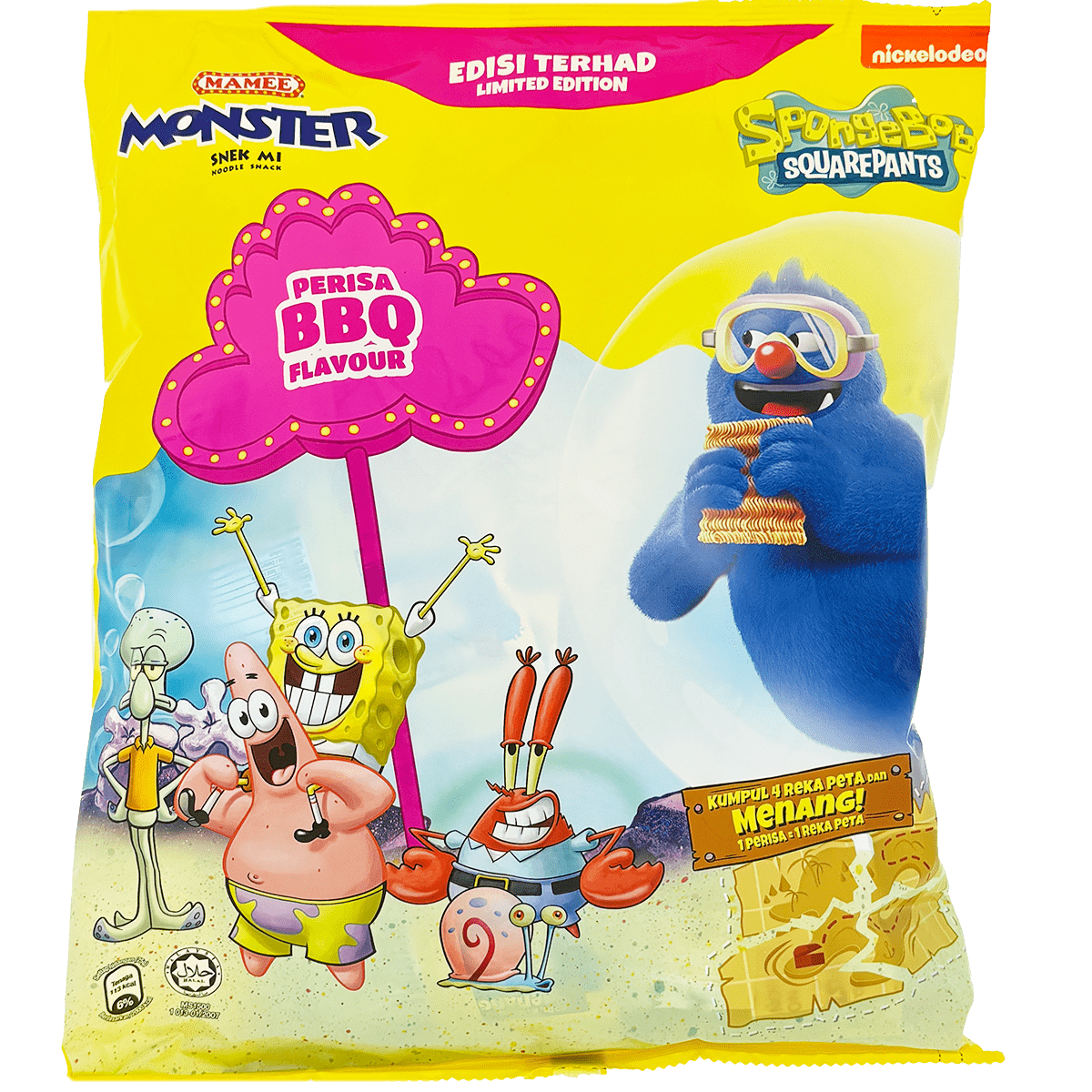 Mamee Monster Noodles Snack BBQ Flavour 8x25g | Amazing Oriental