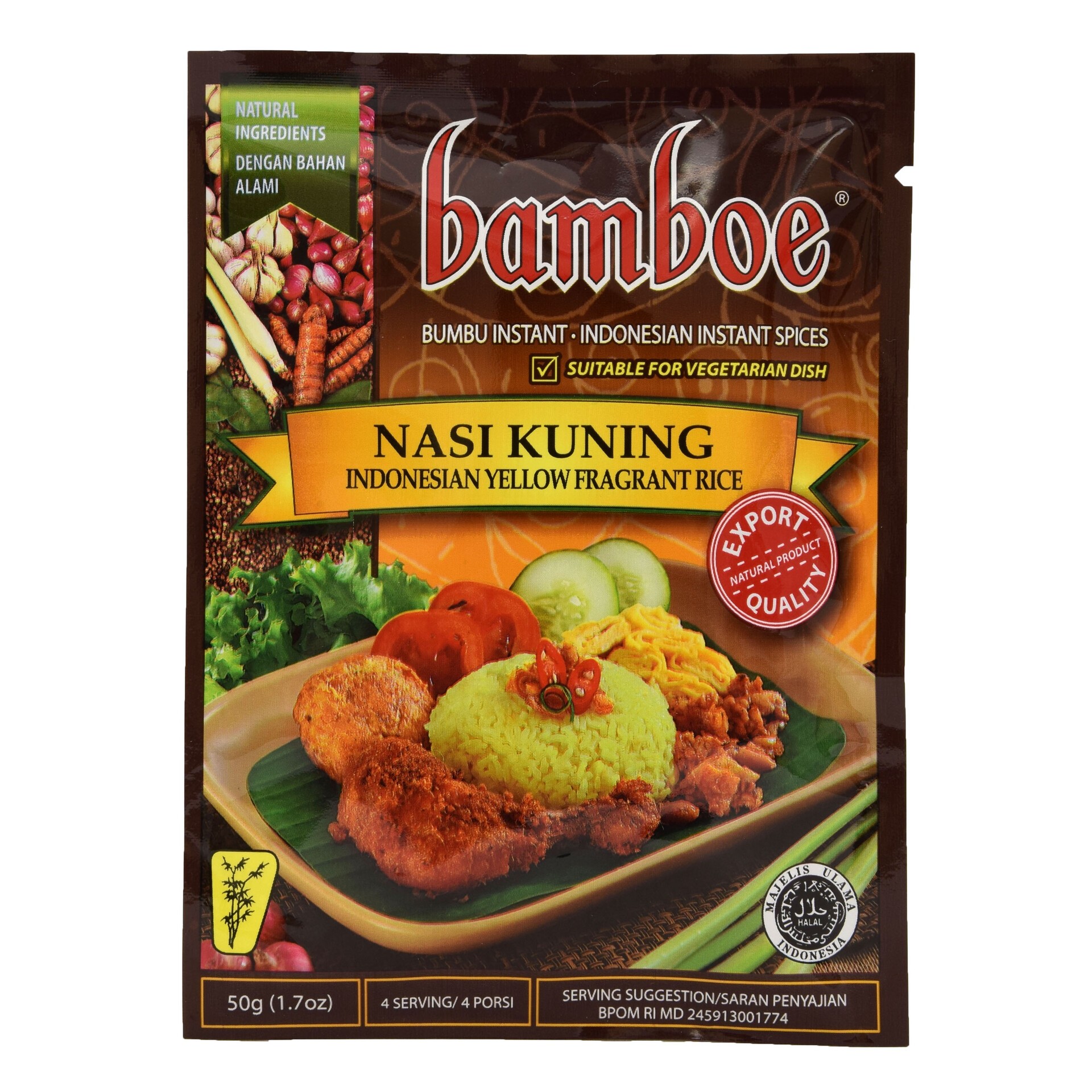 Bamboe Bumbu Nasi Kuning Indonesian Yellow Fragrant Rice 50g | Amazing  Oriental