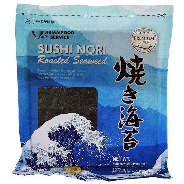 Asian Food Service Geroosterd Zeewier Sushi Nori (50 Vellen) 125g