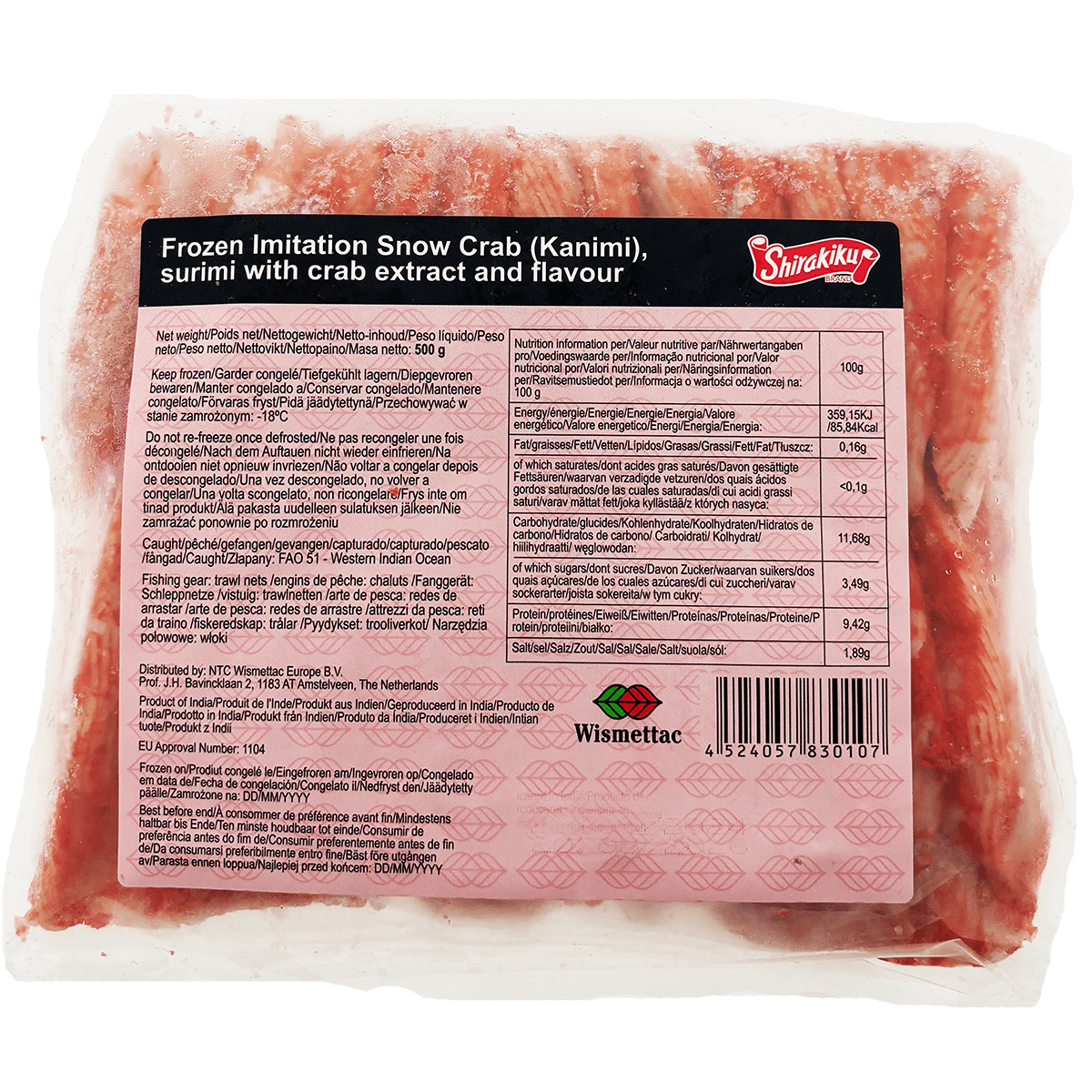 Shirakiku Frozen Imitation Snow Crab Kanimi 500g | 神奇的东方