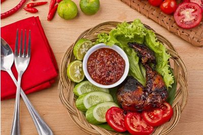 Ayam Bakar Bumbu Rujak: Grilled Chicken in Spicy Coconut Sauce