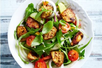 Barbecue Chicken with Green Salad