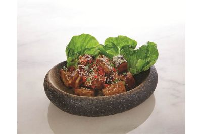 Fried Tau Kwa With Barbecue Sauce