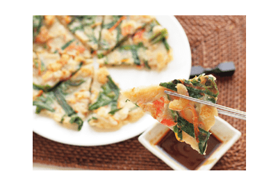 Haemul Pajeon Koreaanse pannenkoek met zeevruchten