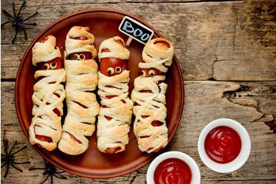 Sausage Mummies for Halloween