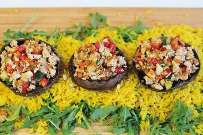 Portobello Mushrooms Filled with Tofu