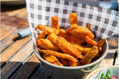 Chinese Style Pumpkin Fries in Salted Egg Yolk Sauce