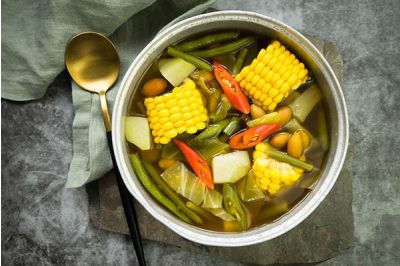 Sayur Asem: Sweet and Sour Tamarind Soup with Vegetables and Peanuts