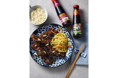 Shanghai Sweet & Sour Spareribs with Asian Coleslaw