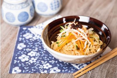 Sichuan-Style Cold Noodles with Shredded Chicken