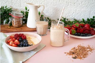 Mango Banana Smoothie With Cereal