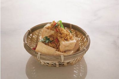 Pressed Tofu with Crispy Cereal
