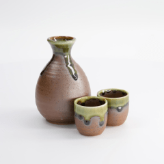Sake Set Iga Oribe 3pcs
