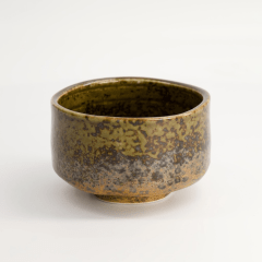 抹茶碗 綠／棕 12x7.5cm