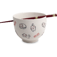 Soba Bowl Happy Cat 12x9cm