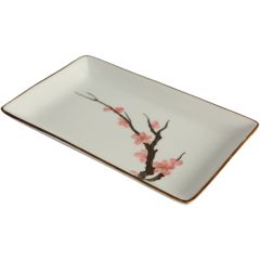 “樱花盛开”寿司碟 20 x 13cm  /  Sushi Schaal 20 x13 cm Sakura Blossom