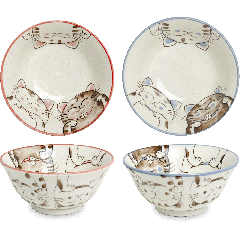 Kom 15x6.7 cm Neko Rood/Blauw (Per Stuk)