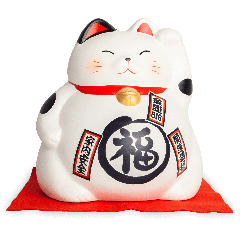 招财猫 白色 19 x 17 cm