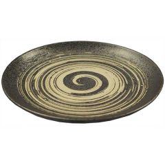 日式白纹圆碟6'' / Oriental Kyoto Round Plate Black W. White Stripes 6''