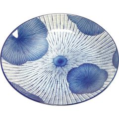日式蓝花圆碟 Ø23厘米 / Oriental Round Bord Blue Stripes Ø23cm