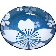 日式蓝底白樱花圆碟 Ø23厘米