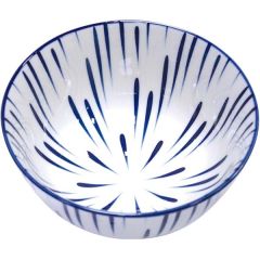Oriental Kom Rond Wit Blauw Strepen Ø13.5cm