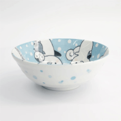 可愛動物拉麵碗 藍色 21x7.8公分 1000毫升