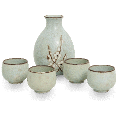 Sake Set Hana Green 5-delig