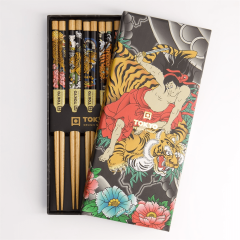 东京筷子礼品套装/5双 黑帮老虎