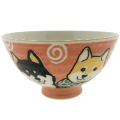  柴犬粉紅碗 12.5公分