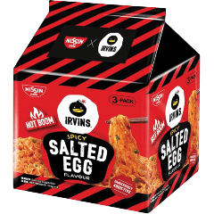 Nissin Instant Stir Noodles Irvins Hot Boom Salted Egg Flavour 330g