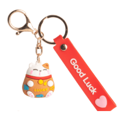 Keychain Lucky Cat Orange