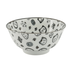 Tokyo Kawaii Lucky Cat Neko Bowl 14.8x7cm 500ml Black