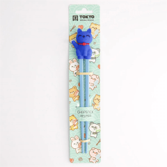 Tokyo Kinder Eetstokjes Gelukskat Blauw 22cm 