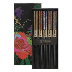 Tokyo Eetstokjes Geschenkset/5 Pioenrozen 