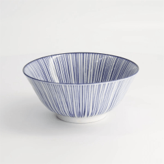 Nippon Blauw Tayo Kom 15.2x6.7cm 500ml Lijntjes