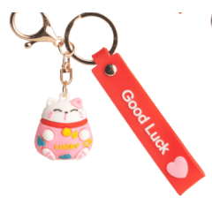 Keychain Lucky Cat Pink
