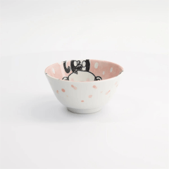 Kawaii Animals Rice Bowl Pink 12x6.2cm 300ml