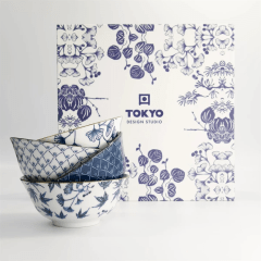 Tokyo Flora Japonica Tayo Bowl Giftset 4pcs 15.5x7cm
