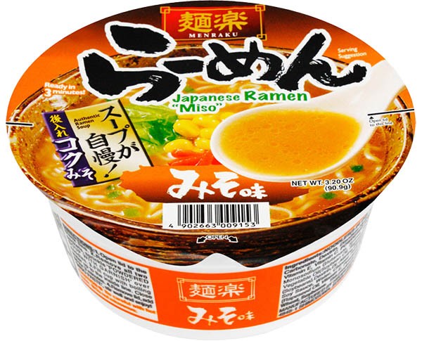 Menraku cup ramen — miso