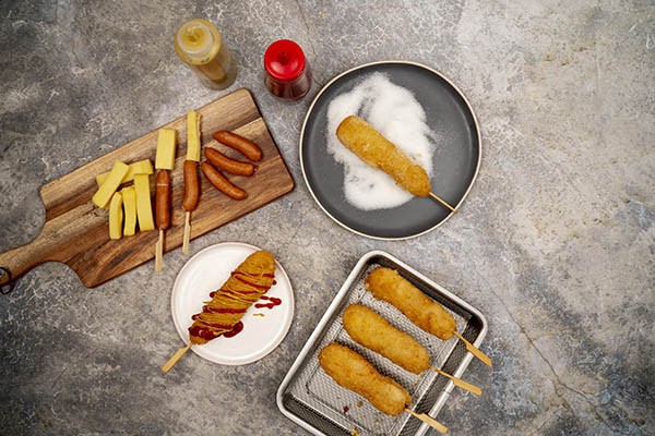 Korean Cheese Corn Dogs